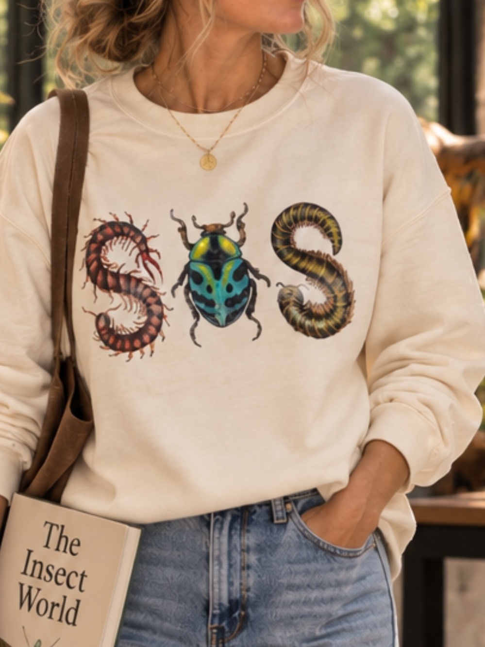 SZA official Grand National 2025 Tour SOS Cream Graphic Crew Neck Sweatshirt-LG